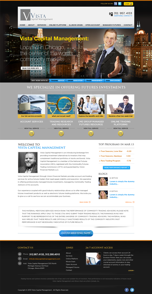 Wordpress Design by Mayank Patel for Vista Capital Management | Design #1647234