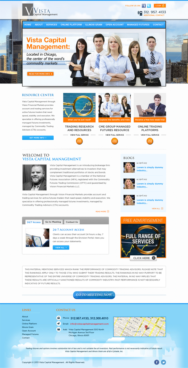 Wordpress Design by Mayank Patel for Vista Capital Management | Design #1651295
