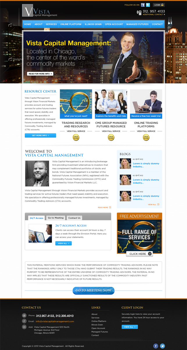 Wordpress Design by Mayank Patel for Vista Capital Management | Design #1662209