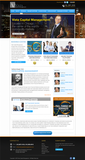 Wordpress Design by Mayank Patel for Vista Capital Management | Design: #1662209