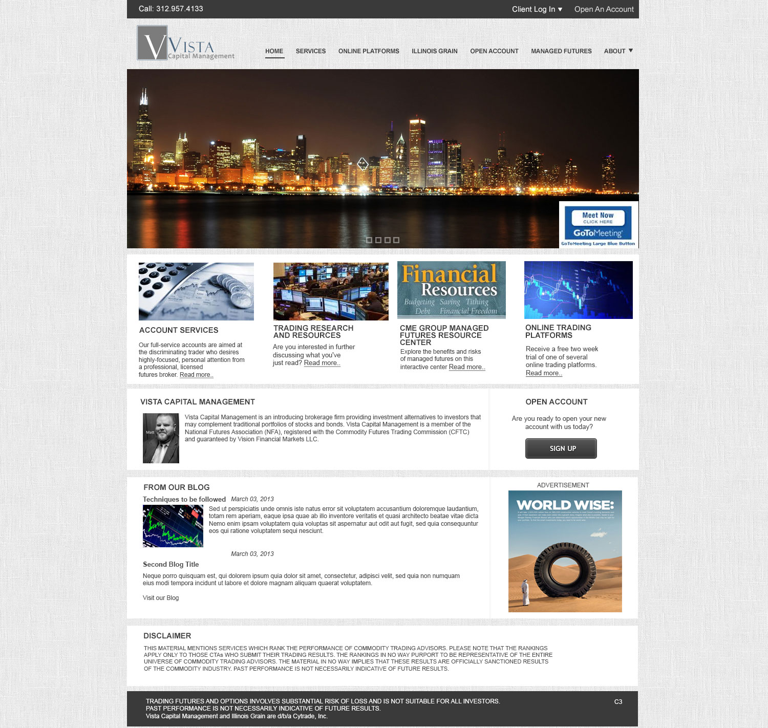 Wordpress Design by pb for Vista Capital Management | Design #1649543