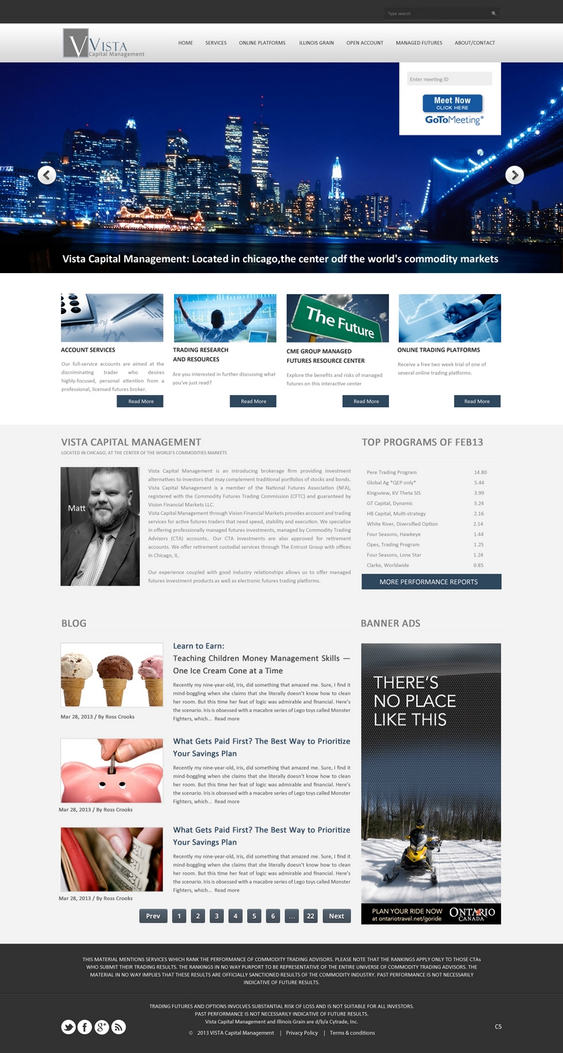 Wordpress Design by pb for Vista Capital Management | Design #1649547