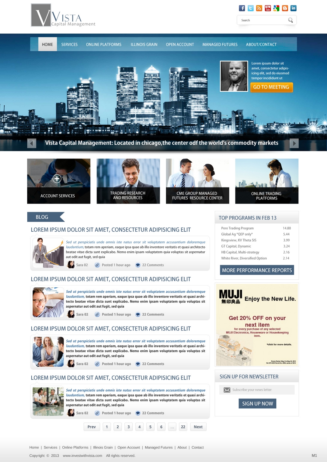 Wordpress Design by pb for Vista Capital Management | Design #1649552