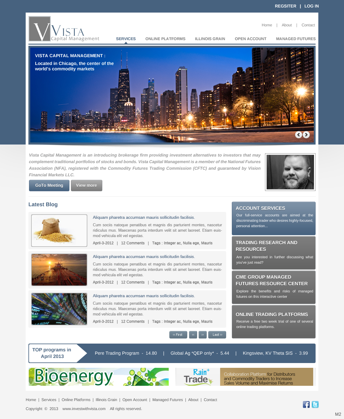Wordpress Design by pb for Vista Capital Management | Design #1649568