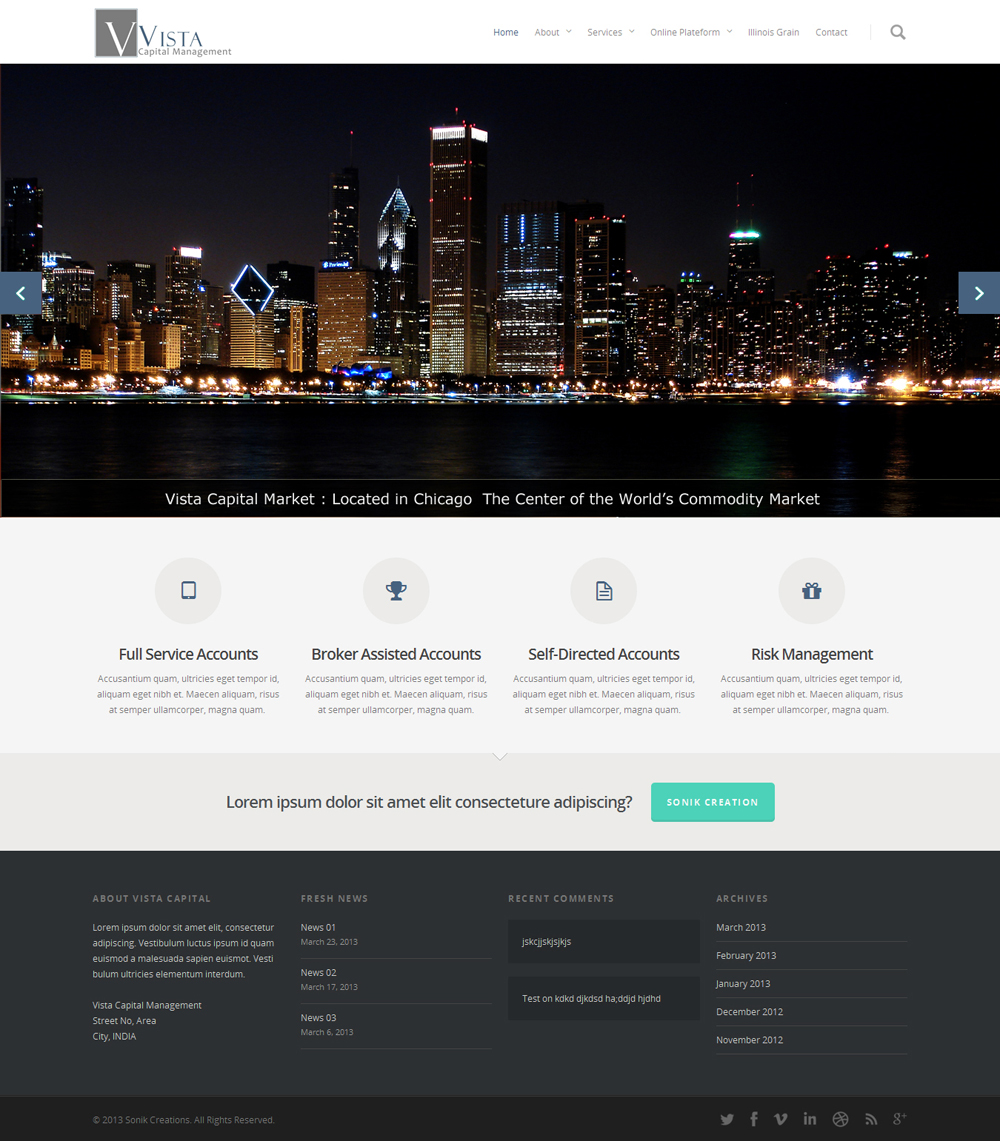 Wordpress Design by J. Chaturvedi for Vista Capital Management | Design #1650554