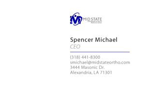 Business Card Design by Prepress-Nogaj for MID STATE Orthopaedics | Design: #1646681