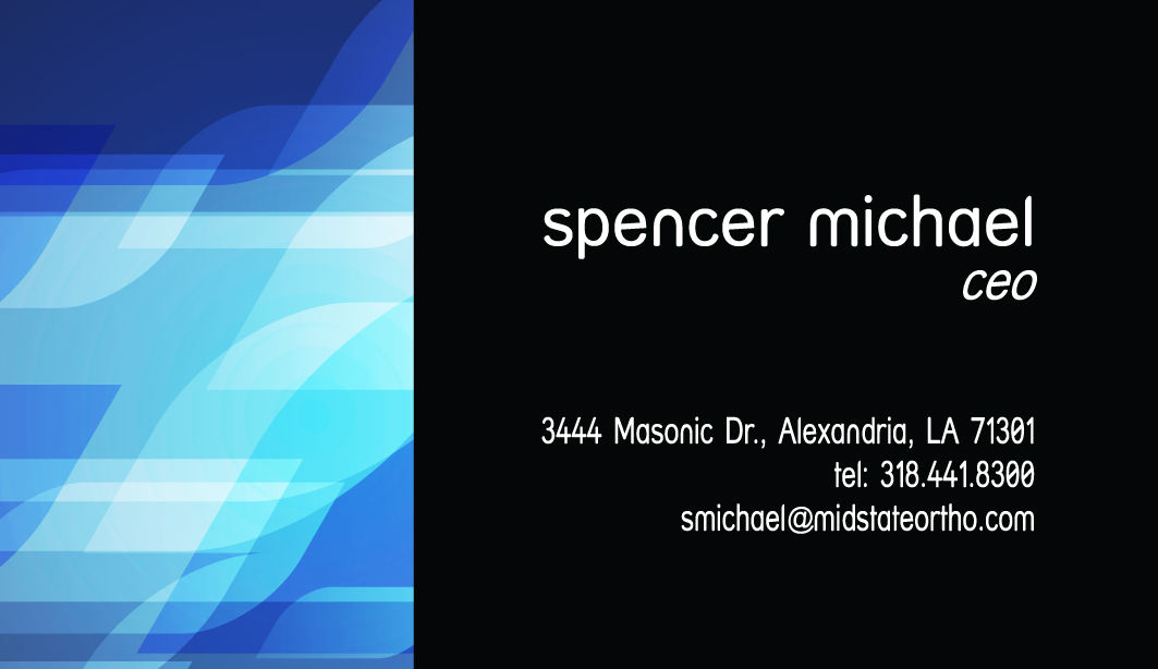 Business Card Design by Kburks for MID STATE Orthopaedics | Design #1643661