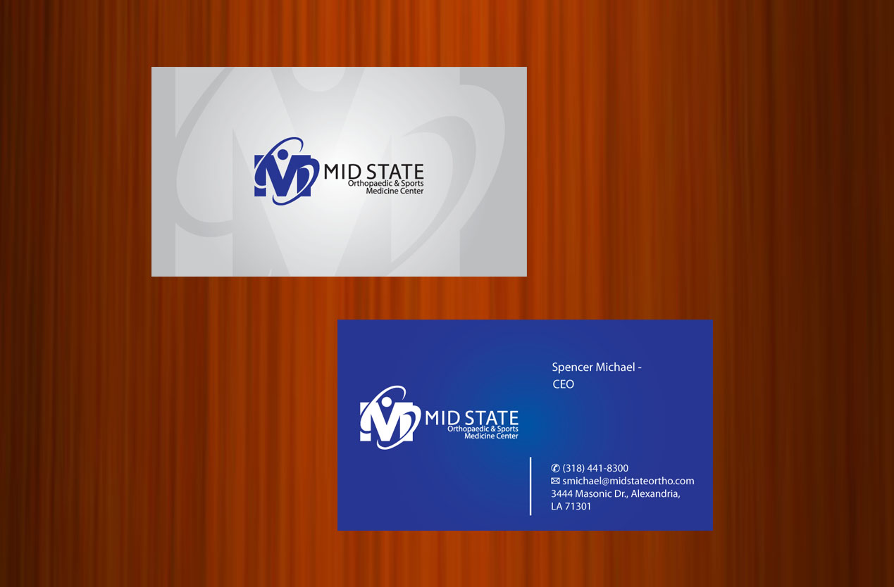 Business Card Design by asimali for MID STATE Orthopaedics | Design #1647493