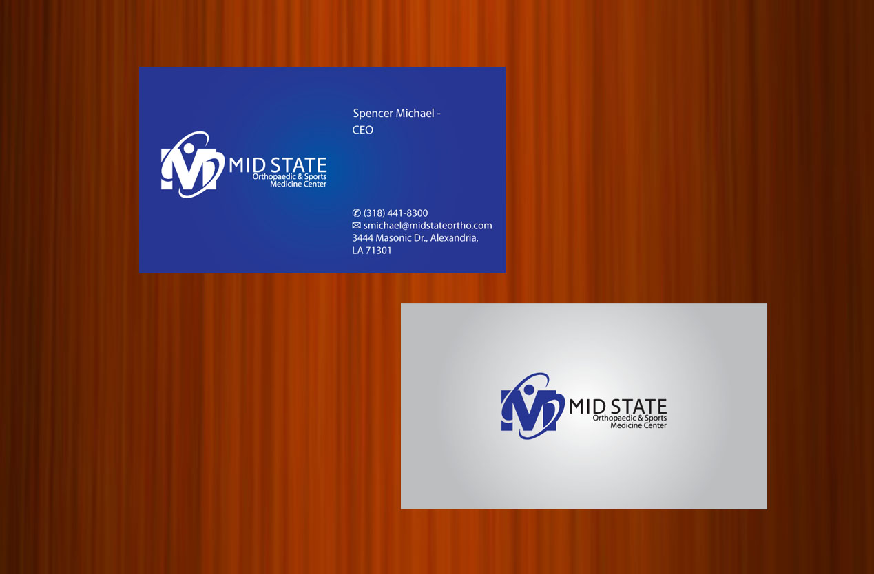 Business Card Design by asimali for MID STATE Orthopaedics | Design #1647494