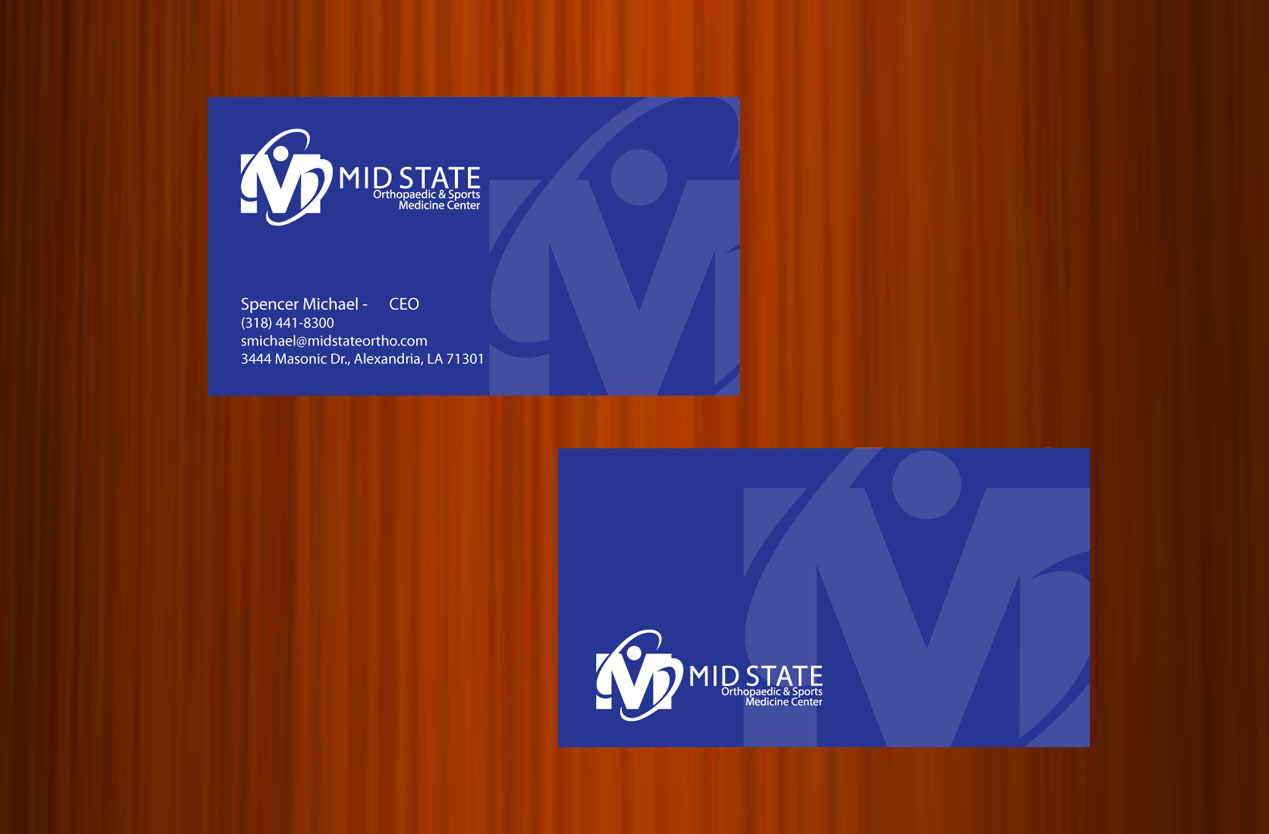 Upmarket, Serious, Healthcare Business Card Design for MID STATE