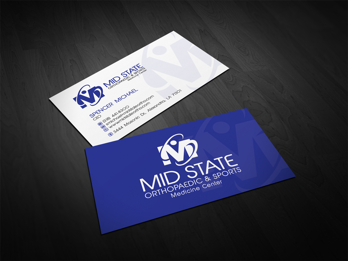 Business Card Design by diRtY.EMM for MID STATE Orthopaedics | Design #1641434
