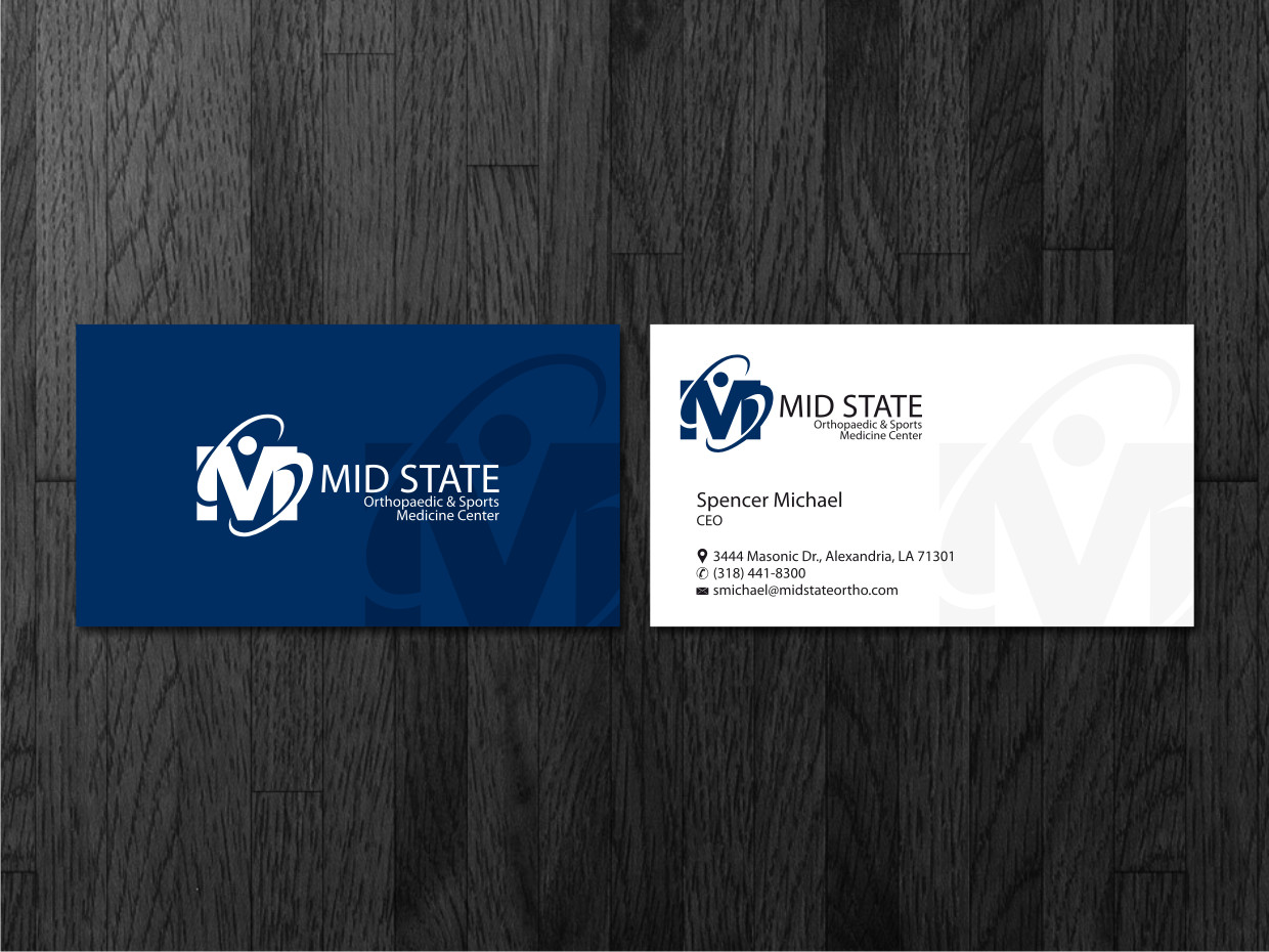 Business Card Design by Atvento Graphics for MID STATE Orthopaedics | Design #1645567