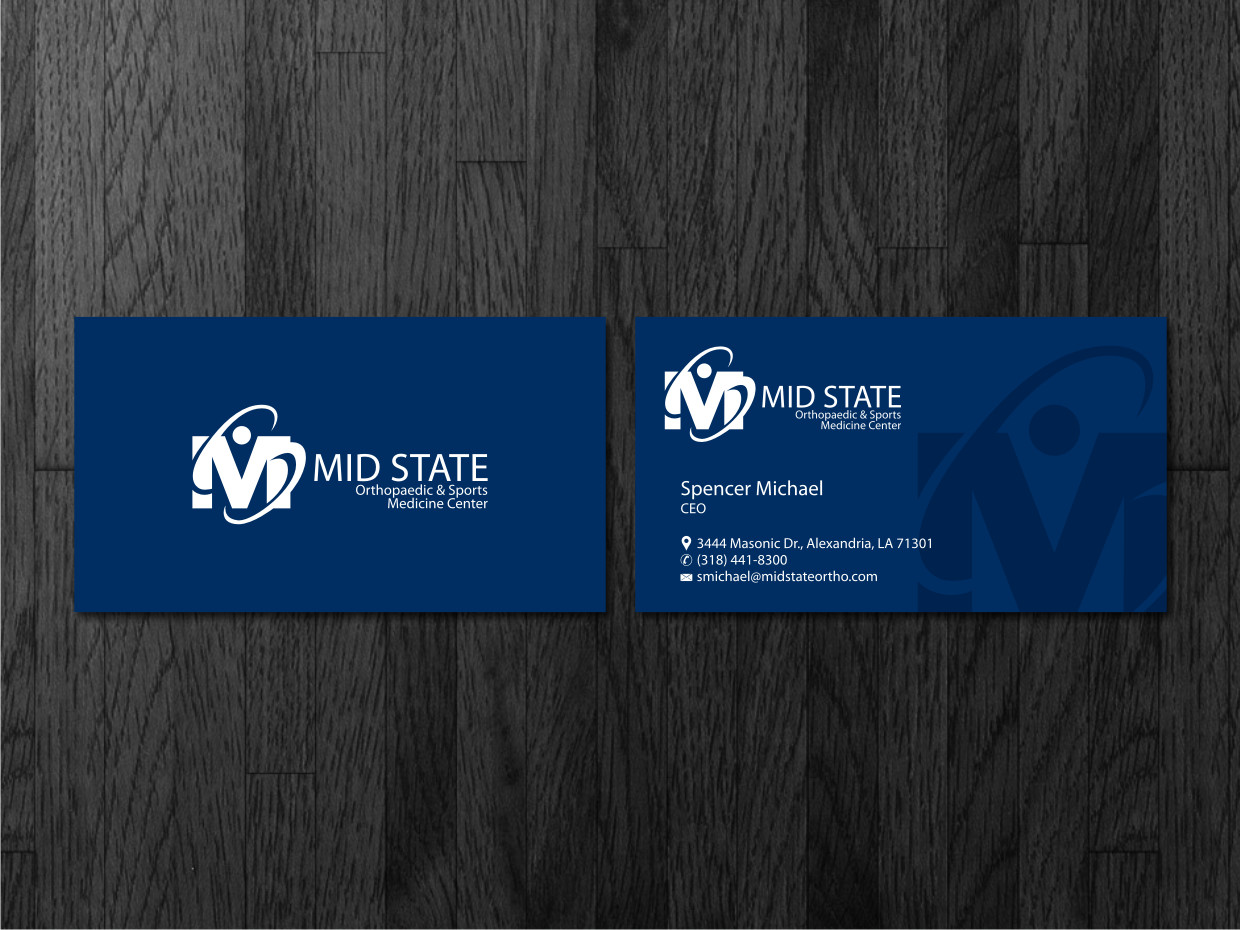 Business Card Design by Atvento Graphics for MID STATE Orthopaedics | Design #1645569