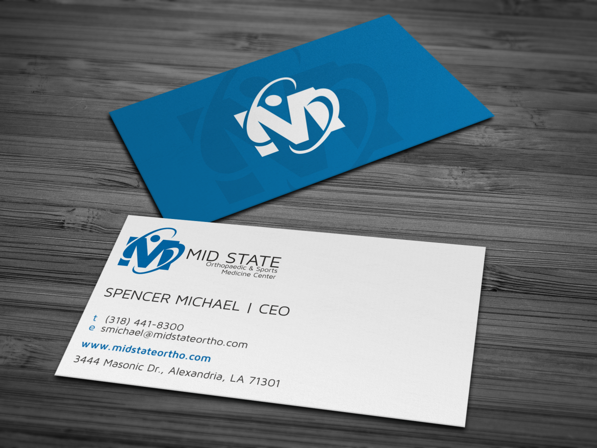 Business Card Design by HYPdesign for MID STATE Orthopaedics | Design #1647632