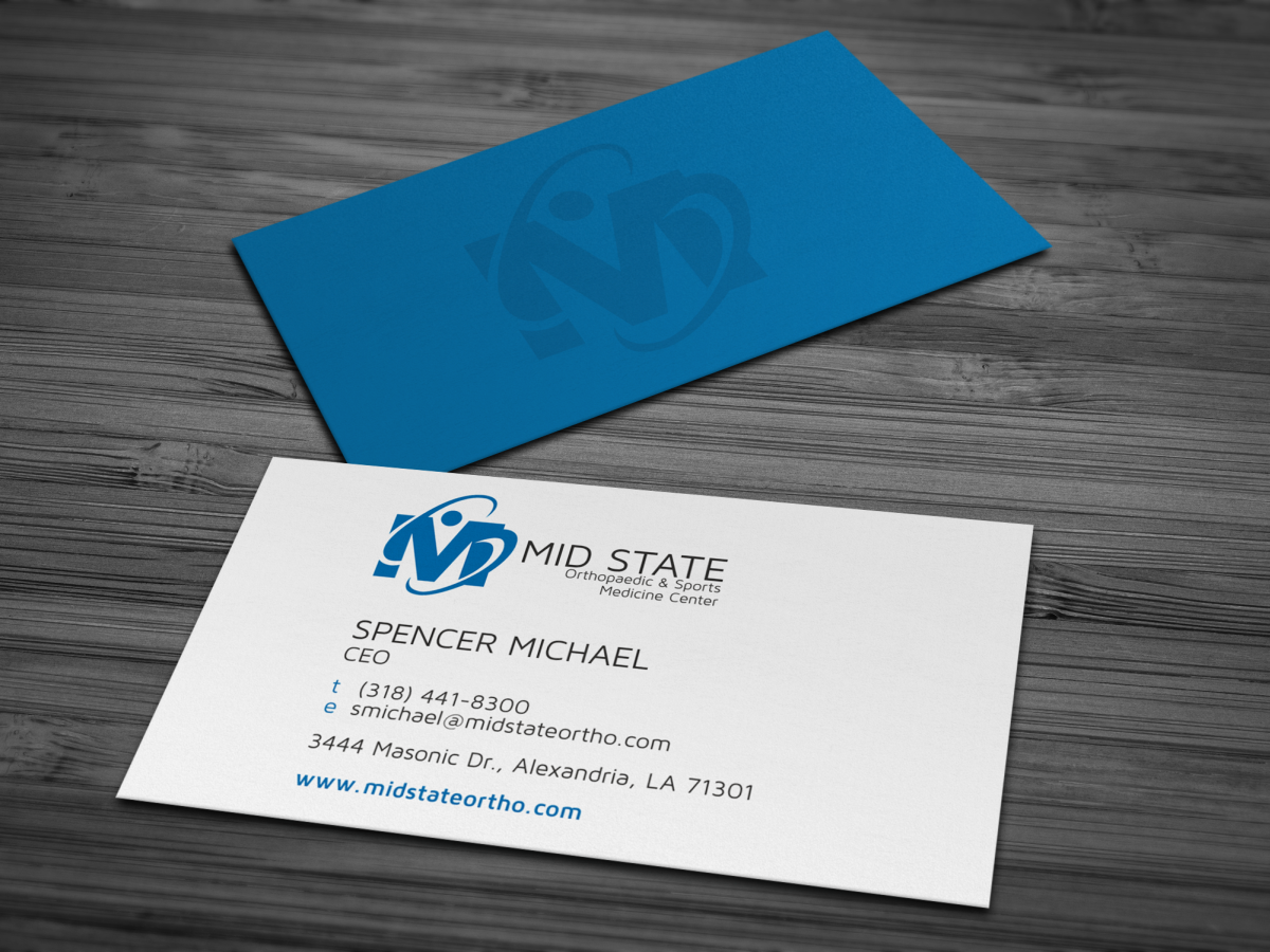 Business Card Design by HYPdesign for MID STATE Orthopaedics | Design #1647642