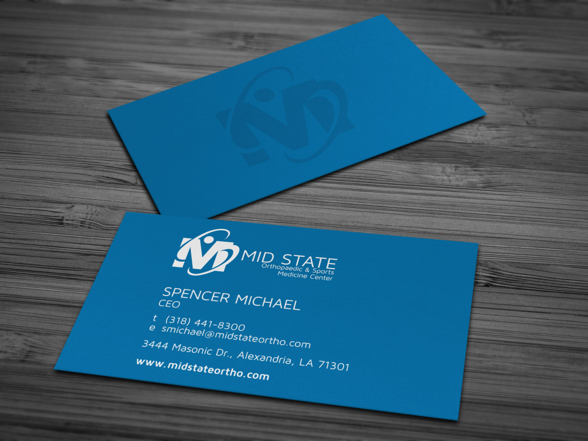 Business Card Design by HYPdesign for MID STATE Orthopaedics | Design #1647643