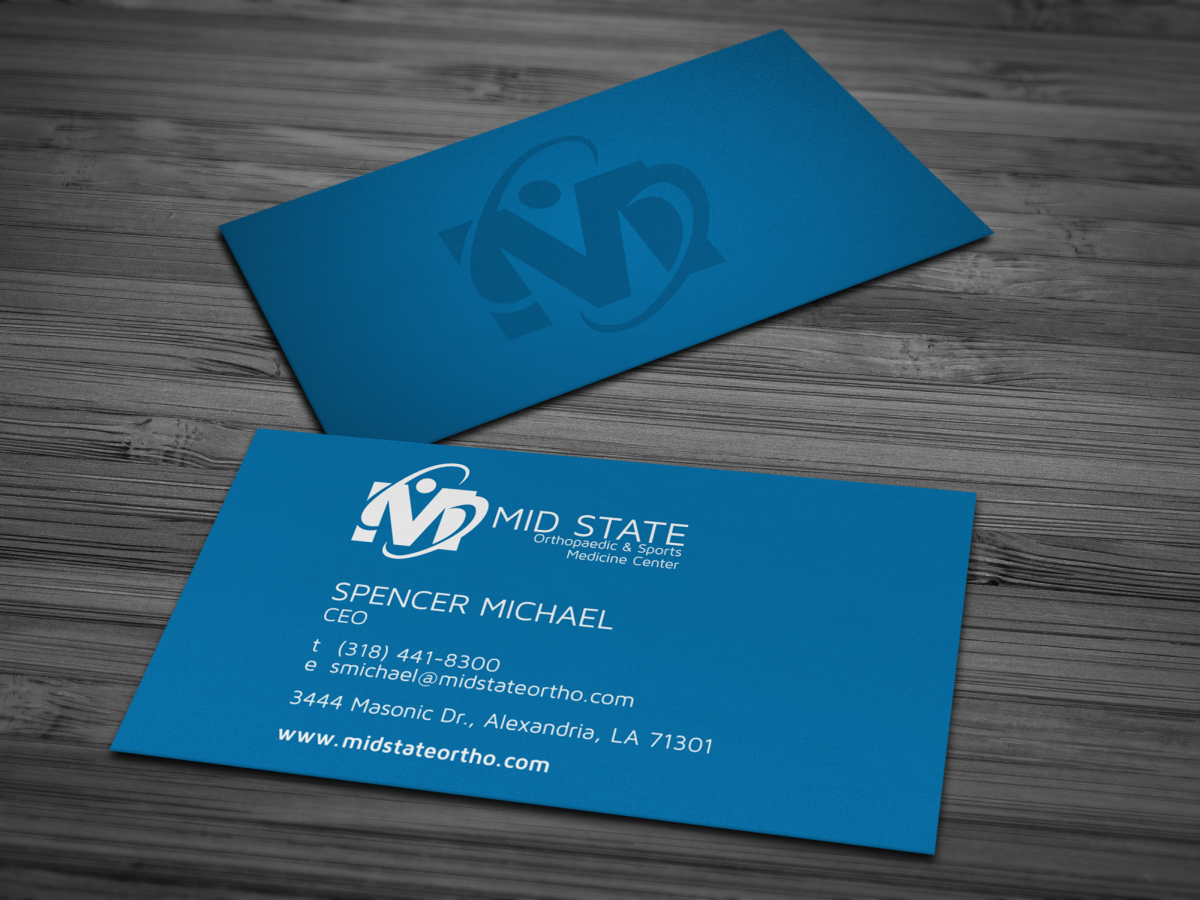 Business Card Design by HYPdesign for MID STATE Orthopaedics | Design #1647752