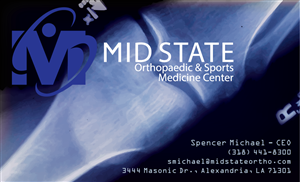 Business Card Design by AlexYorkDesigns for MID STATE Orthopaedics | Design: #1641188
