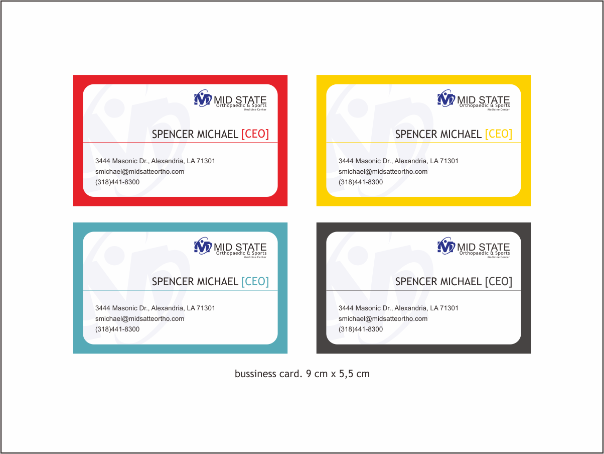 Business Card Design by radian sigit for MID STATE Orthopaedics | Design #1640905