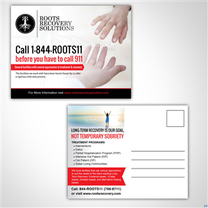 Diseño de Postal por uniquedesign10 para Roots Recovery Solutions | Diseño: #6179884
