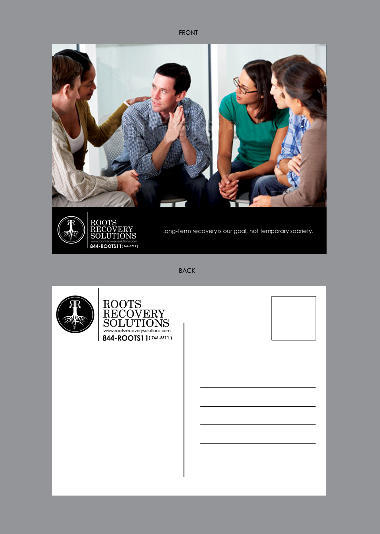 Postcard Design by Brain.Art for Roots Recovery Solutions | Design #6150688