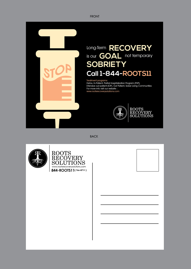 bold serious it company postcard design for roots recovery