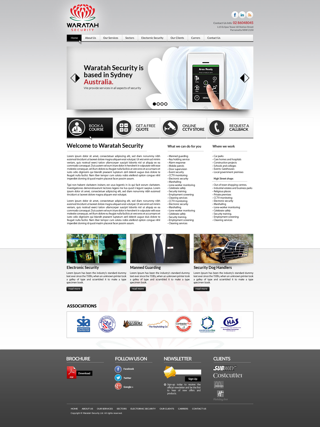 Diseño Wordpress por Impressive Sol para Waratah Security | Diseño #1662187