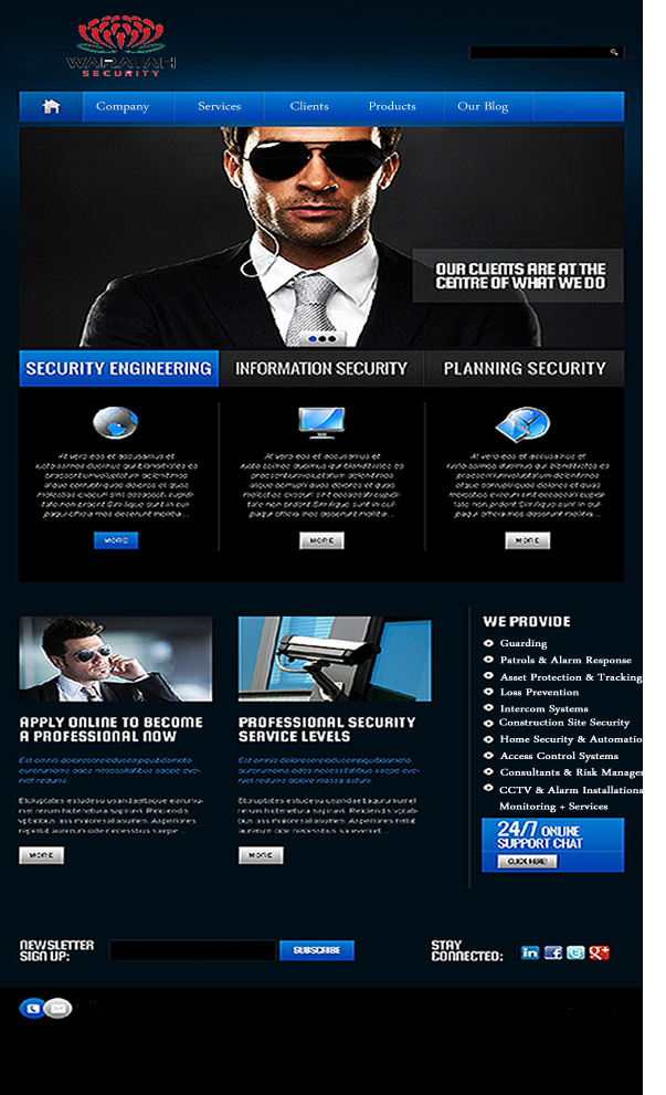 Design Wordpress par aue4real pour Waratah Security | Design #1643670