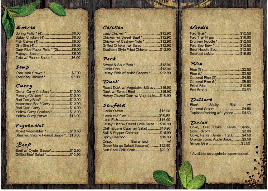 Brochure Design by AngeiGurk for Chai Thai | Design #1701475