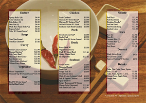 Design de Brochure par LJDesigns pour Chai Thai | Design : #1654129