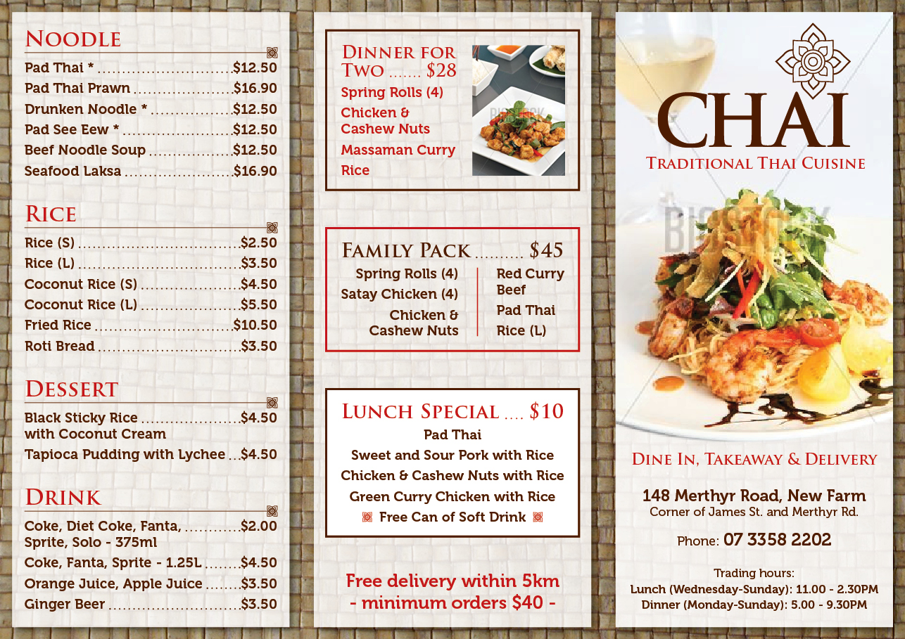 Design de Brochure par Ekanite pour Chai Thai | Design #1644637