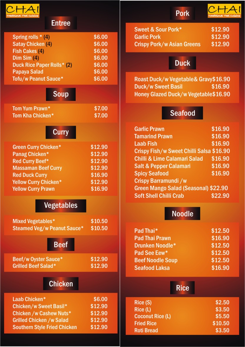 Brochure Design by creative designer for Chai Thai | Design #1665460