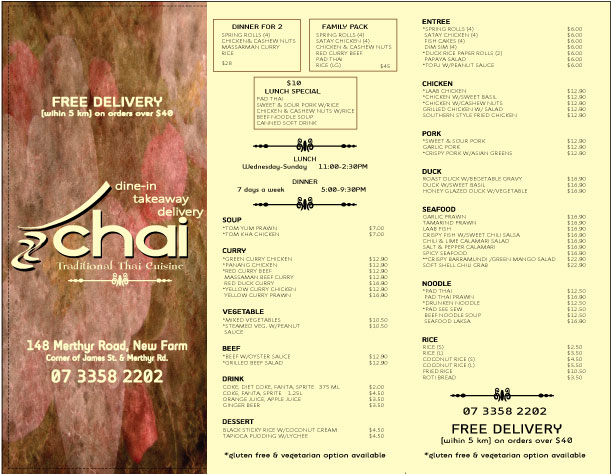 Broschüren-Design von kammomma für Chai Thai | Design #1658271