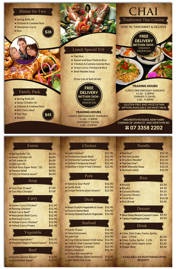 Broschüren-Design von ESolz Technologies für Chai Thai | Design #1650754