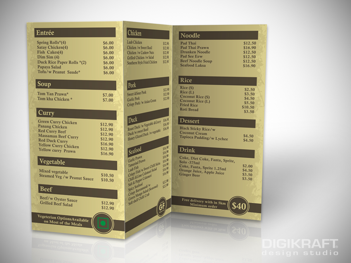 Design de Brochure par Dhiraj Rao pour Chai Thai | Design #1689545