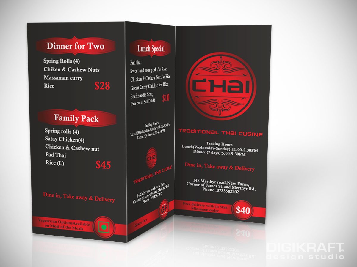 Brochure Design by Dhiraj Rao for Chai Thai | Design #1689564