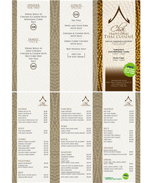 Design de Brochure par ADEX pour Chai Thai | Design : #1643634