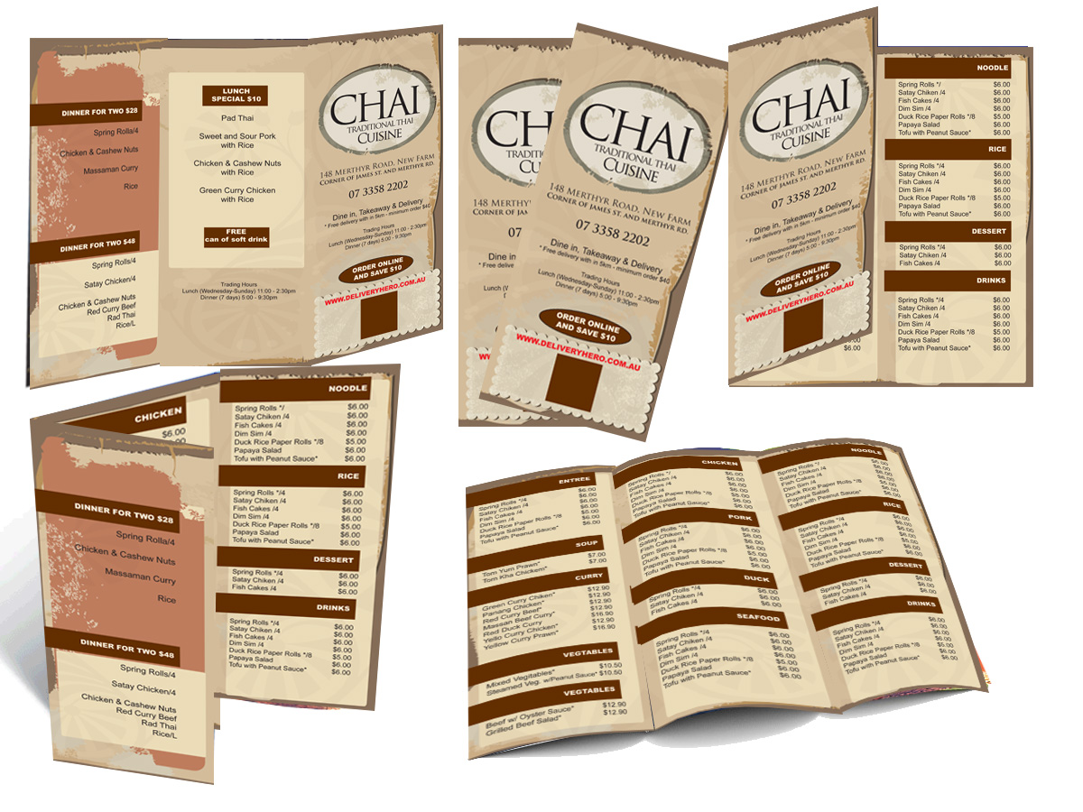 Brochure Design by Soula Vetter for Chai Thai | Design #1651722