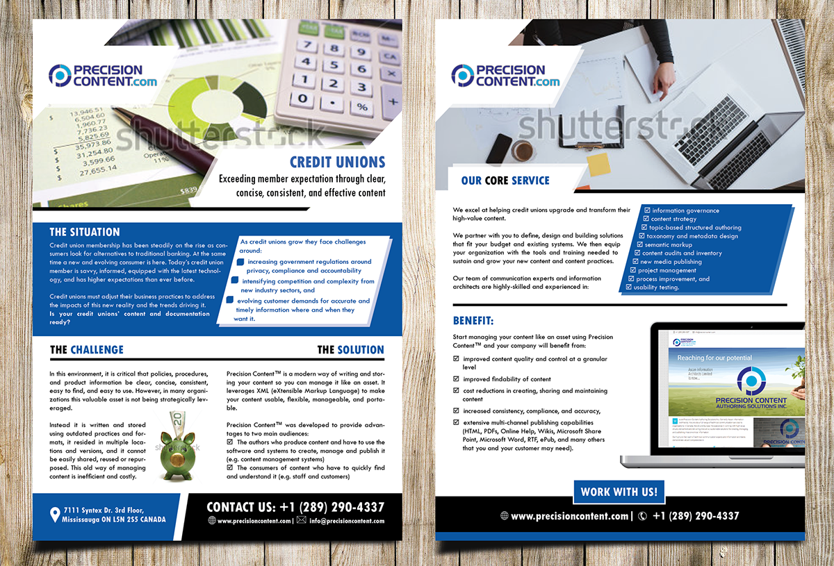 Brochure Design by Masha K for PrecisionContent.com  | Design #6149633