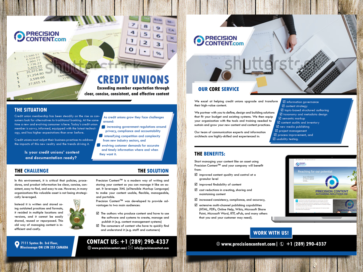 Broschüren-Design von Masha K für PrecisionContent.com  | Design #6158118