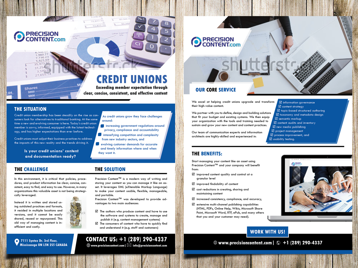 Broschüren-Design von Masha K für PrecisionContent.com  | Design #6162086