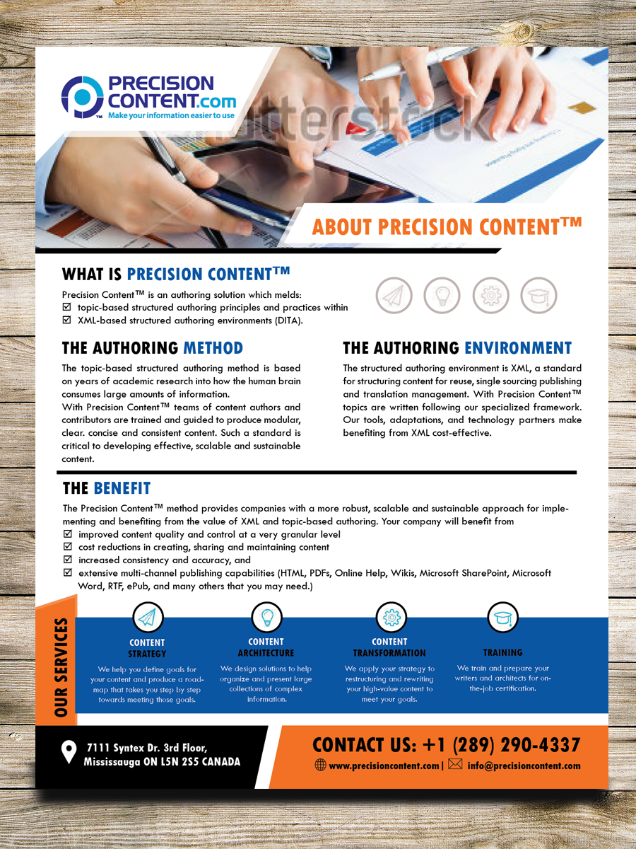 Brochure Design by Masha K for PrecisionContent.com  | Design #6176635