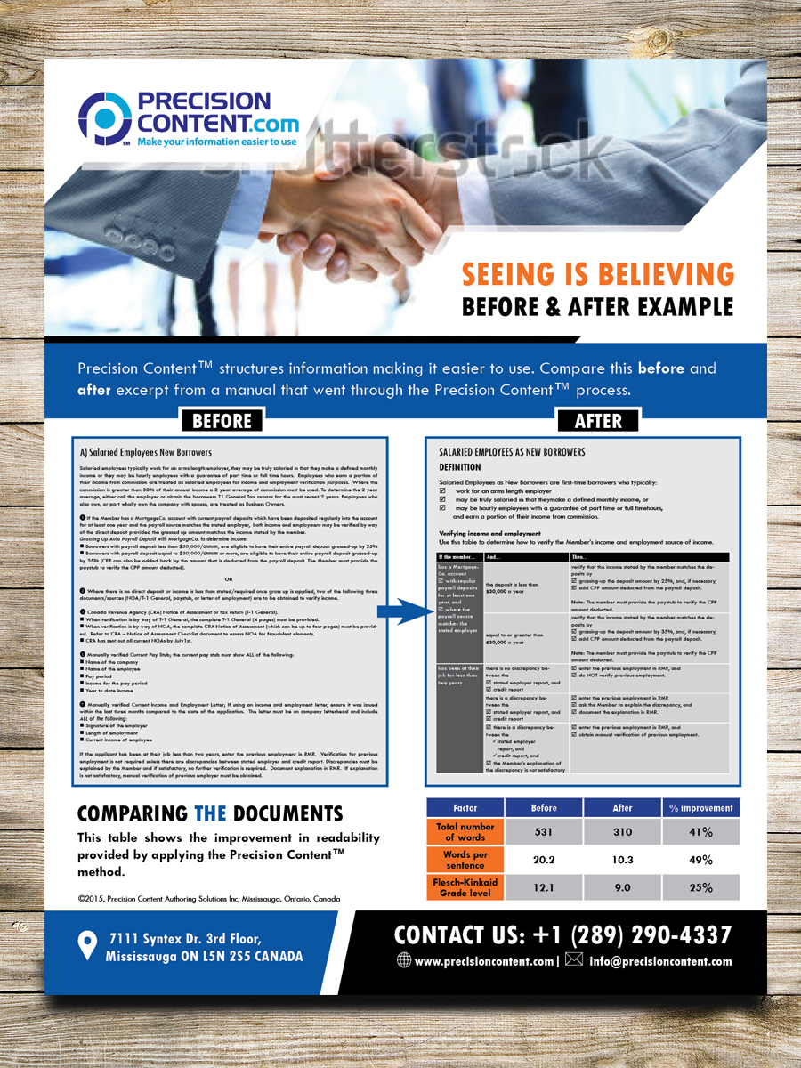 Brochure Design by Masha K for PrecisionContent.com  | Design #6178176