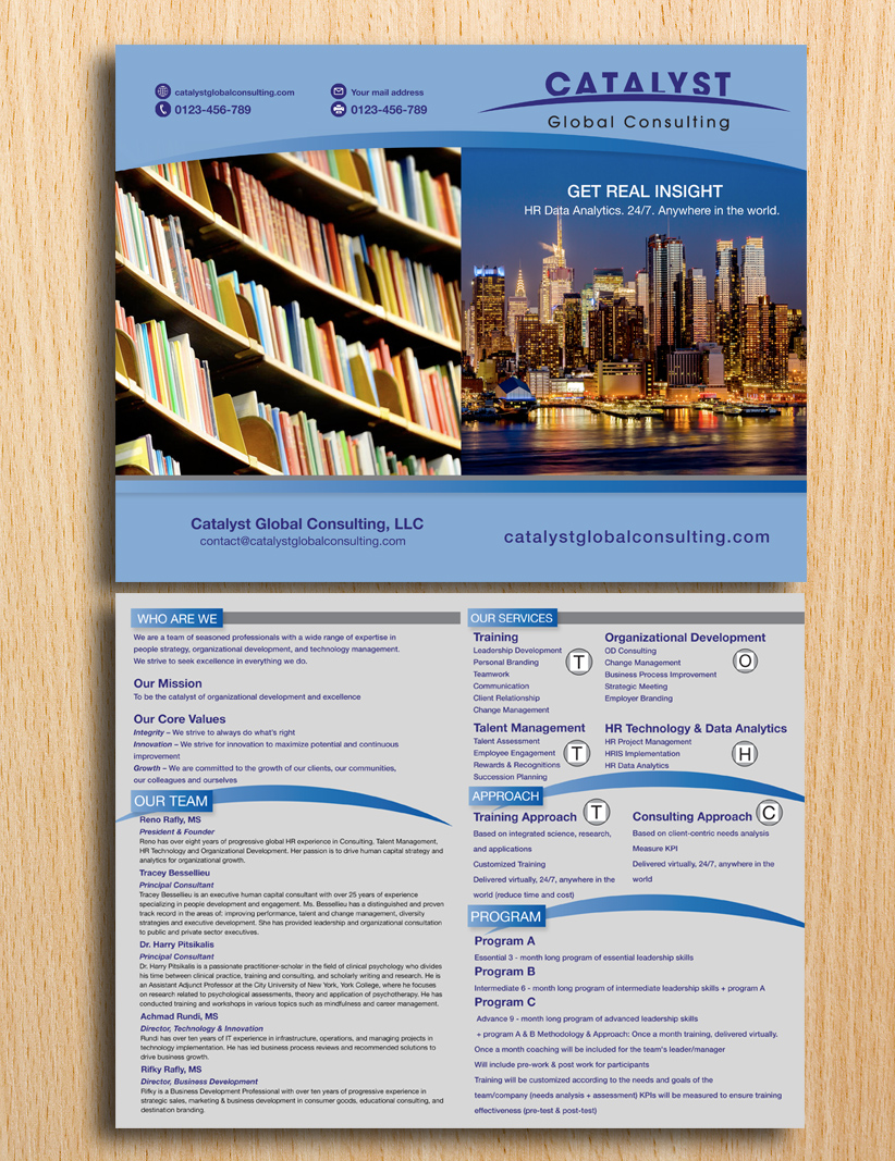 Diseño de Brochure por Einder para Catalyst Global Consulting | Diseño #6179845