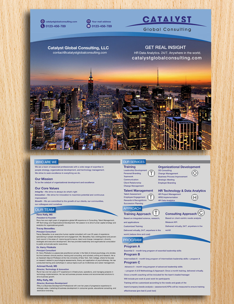 Diseño de Brochure por Einder para Catalyst Global Consulting | Diseño #6179918