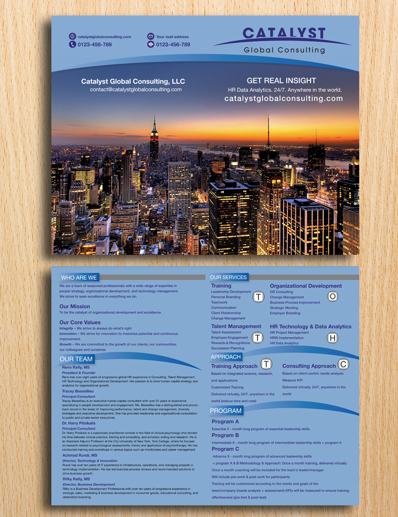 Diseño de Brochure por Einder para Catalyst Global Consulting | Diseño #6179961