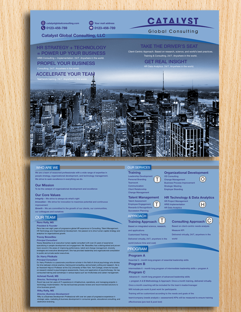 Diseño de Brochure por Einder para Catalyst Global Consulting | Diseño #6180405