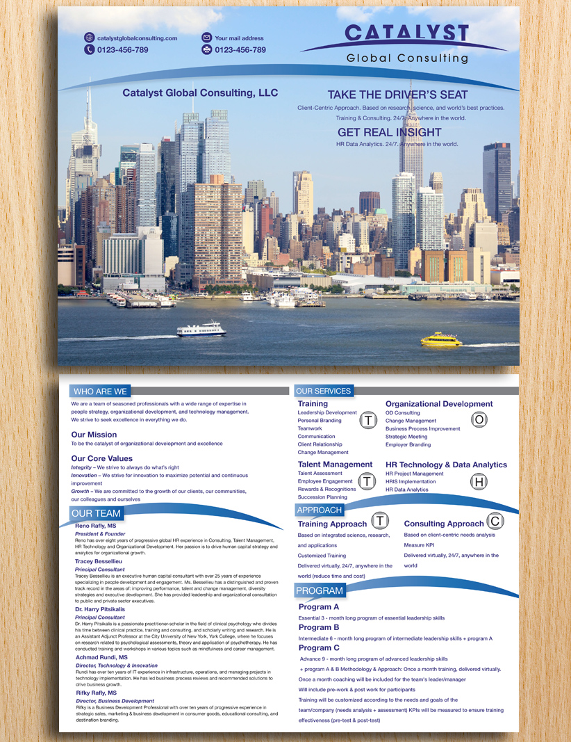 Diseño de Brochure por Einder para Catalyst Global Consulting | Diseño #6180543