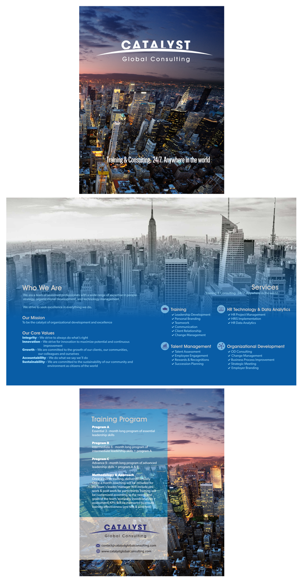 Diseño de Brochure por lookedaeng para Catalyst Global Consulting | Diseño: #6155500