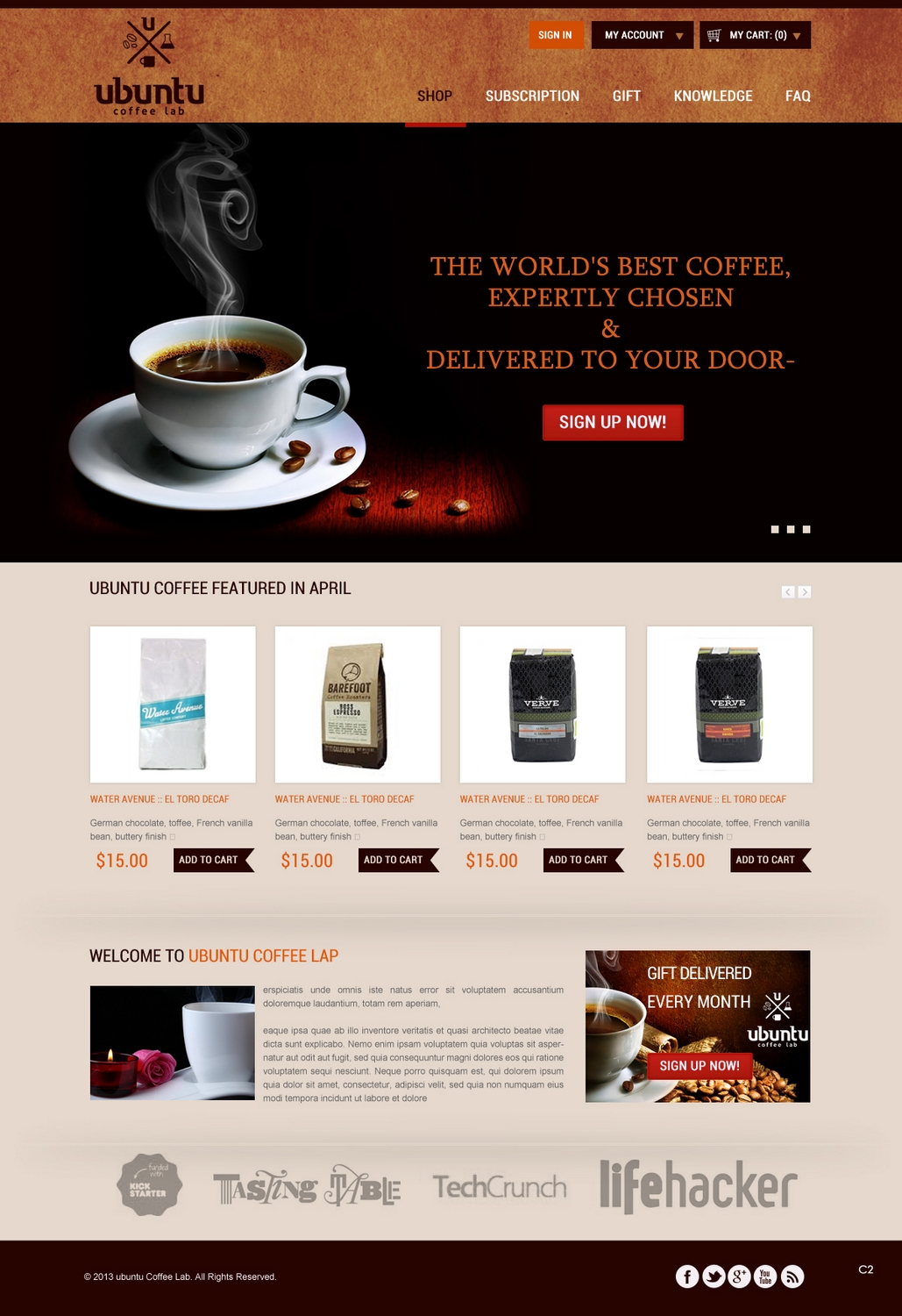 Web Design by pb for My Coffee Box | Design #1698372